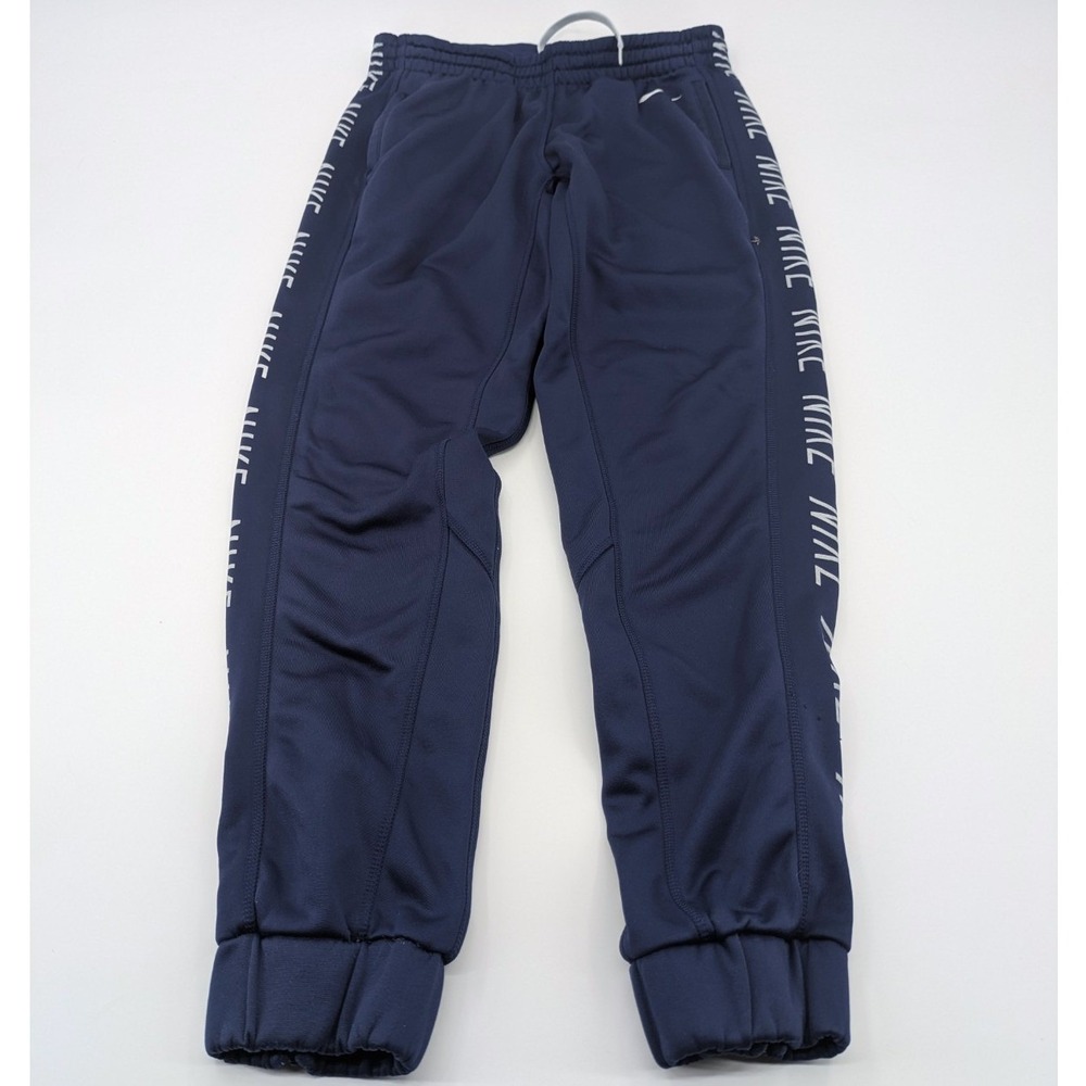 Nike Dri-Fit‎ Sportswear Repeat Logo Tape Track Pants Men's Size Small Navy Blue